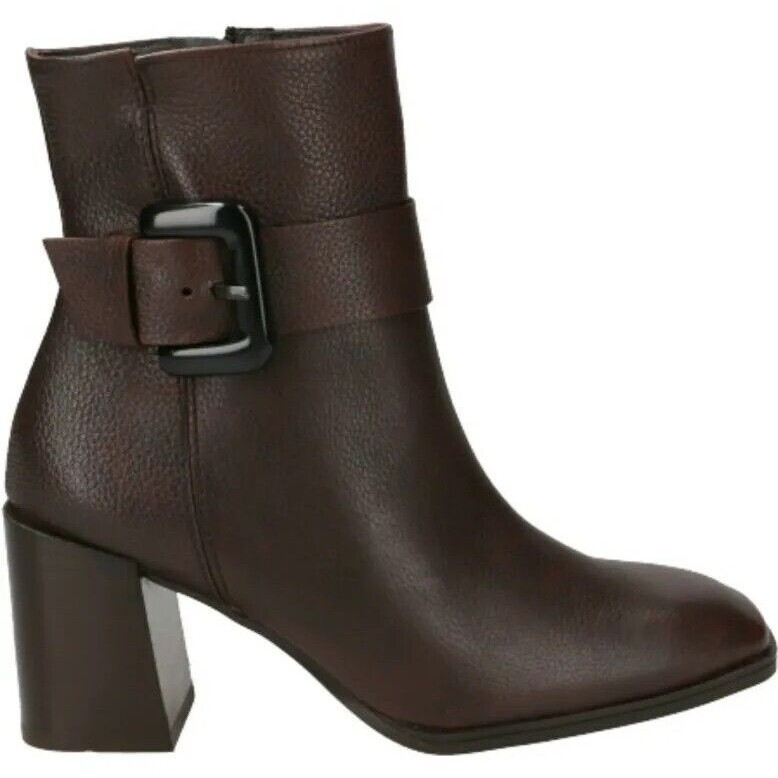 $500 Paul Green Nirvana Bootie Women 8 Buckle Chestnut Brown Leather New